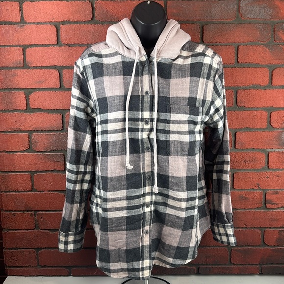American Eagle Outfitters Tops - American Eagle Woman's Small‎ Plaid Hoodie – Casual Cozy